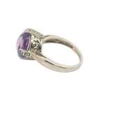 Silver 925 Pre-owned Amethyst & Diamond Ring (Size N)